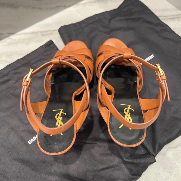 Saint Laurent Tribute 75 Leather Platform Sandals - Excellent Condition - Picture 5 of 10